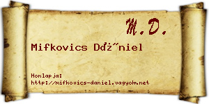 Mifkovics Dániel névjegykártya